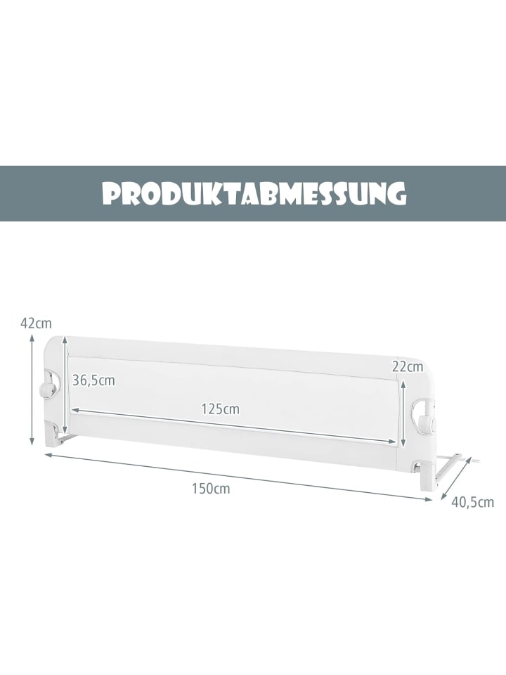 COSTWAY Bettgitter in Weiß günstig kaufen 150 x 45 cm