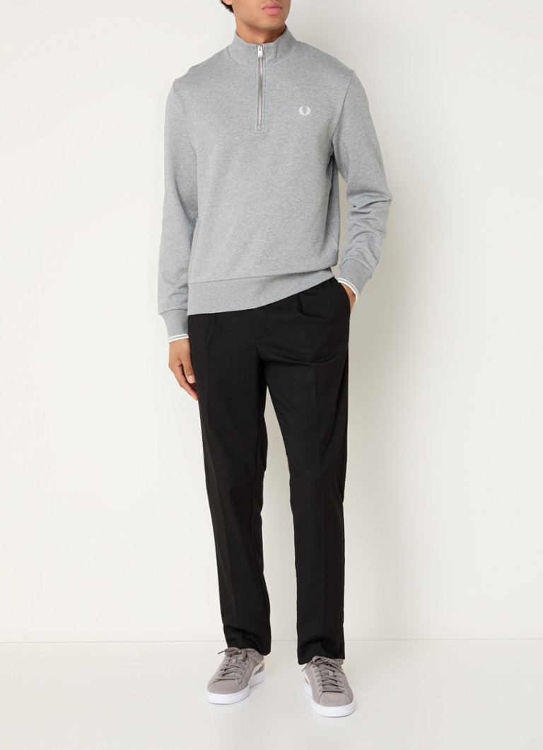 Sweter Fred Perry z zamkiem błyskawicznym i haftowanym logo