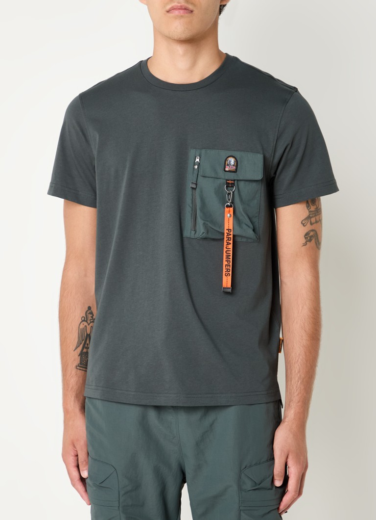 Tricou Parajumpers Mojave cu buzunar la piept și logo.