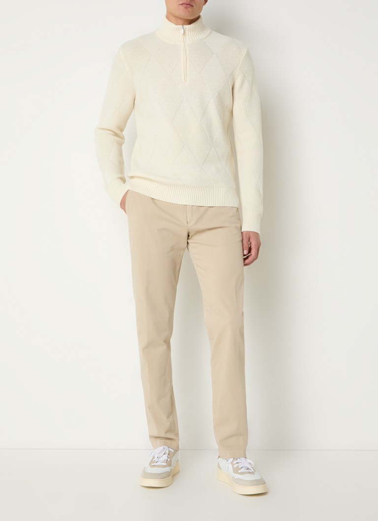 Boggi Milano Fine-knit sweater in wool blend with half zipper