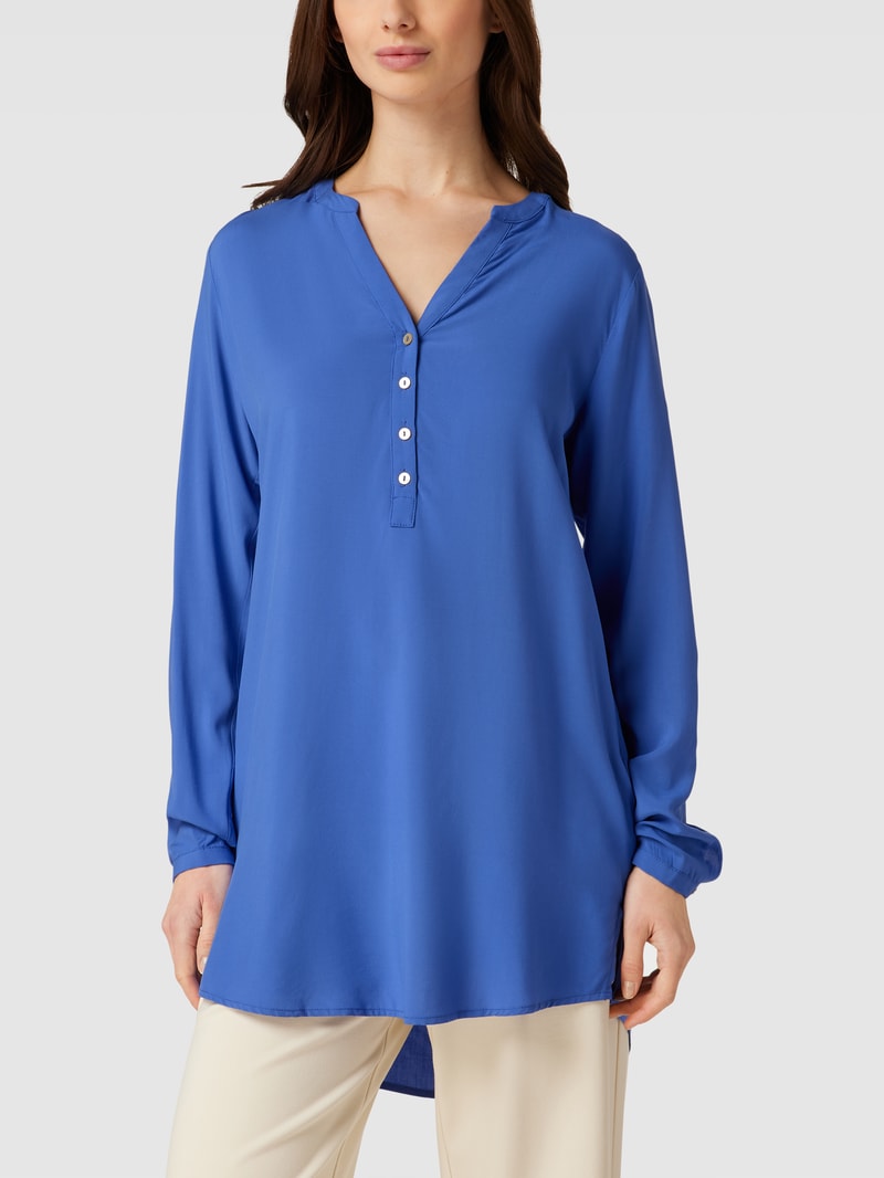 Blusenshirt mit V-Ausschnitt in royalblau