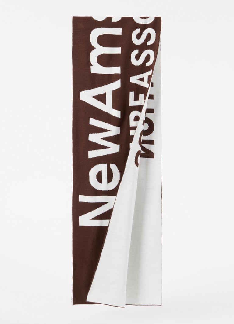 Cienki, dzianinowy szalik z logo New Amsterdam Surf Association, 205 x 35 cm.
