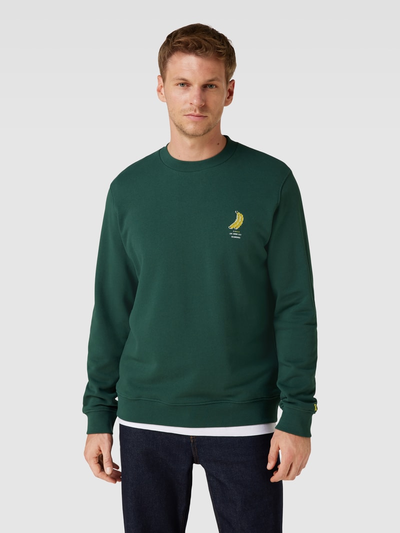 Sweatshirt mit Stitching-Detail Modell 'BAARO PIXXEL' in dunkelgrün