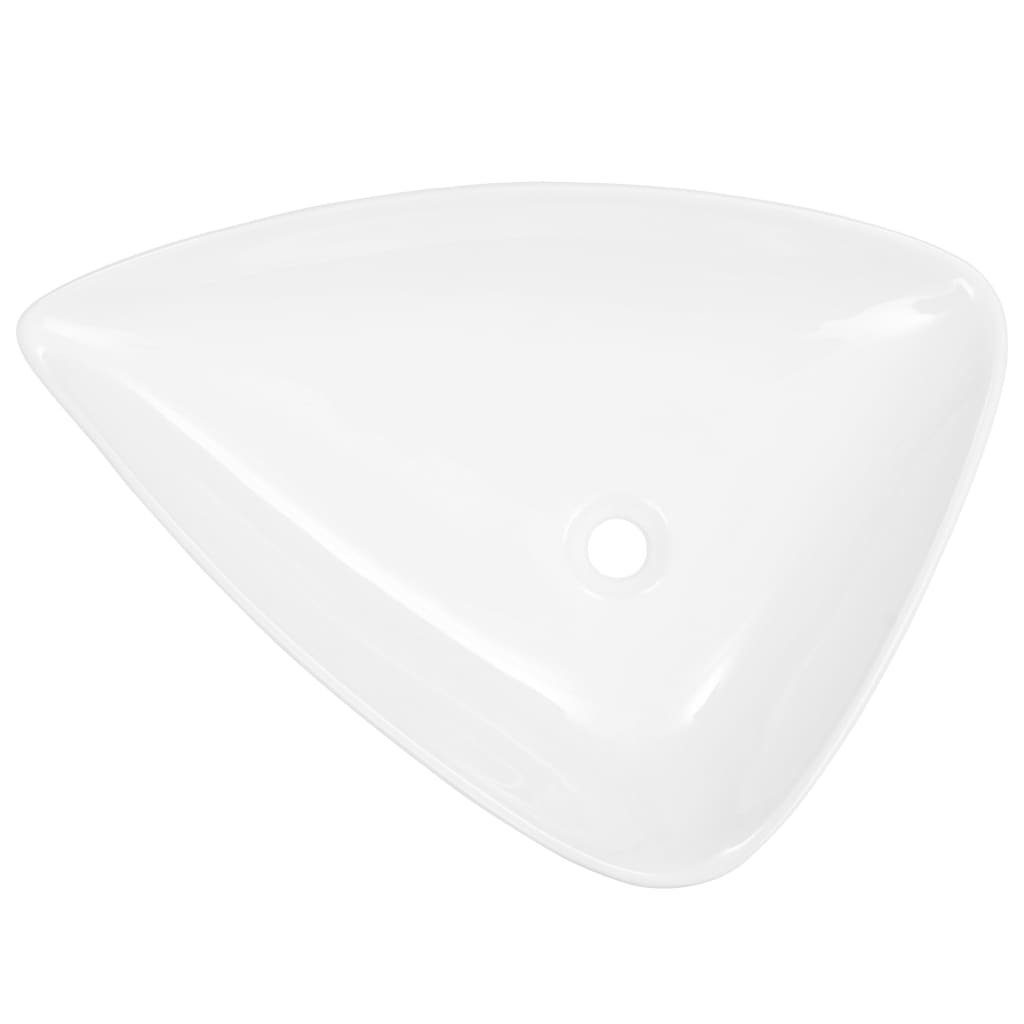 vidaXL Waschbecken Waschbecken Keramik Dreiecksform Weiß 645 x 455 x 115 mm
