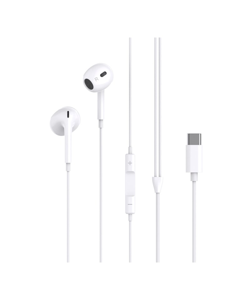 XO XO Kabelgebundene In-Ear-Kopfhörer 1,2m in Weiß mit USB-C Anschluss in Weiß günstig kaufen 100 cm