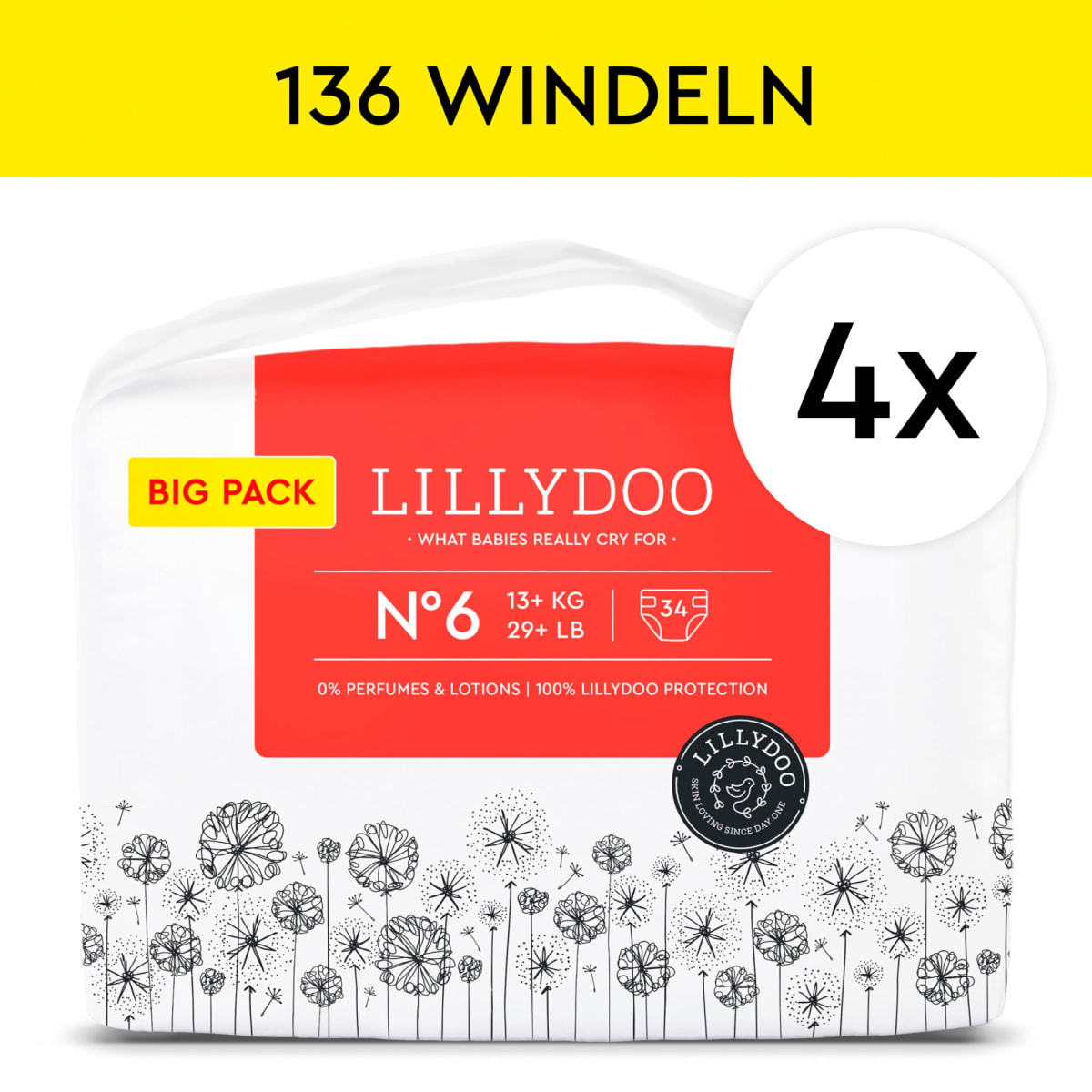 Windeln Gr. 6 (13-18 kg), Monatsbox, 136 St