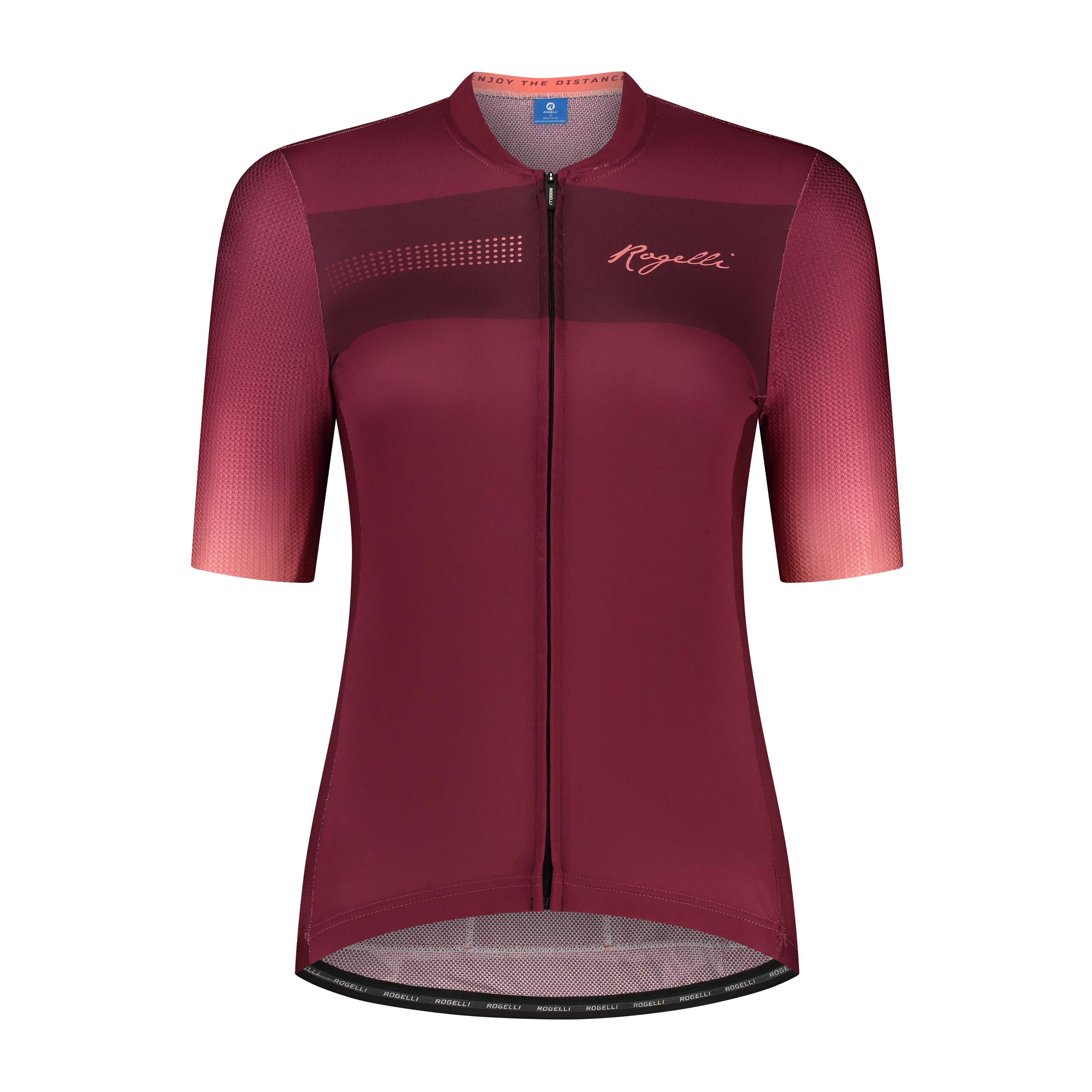 Rogelli Dawn Weinrot/Koralle Damen Radtrikot Kurzarm