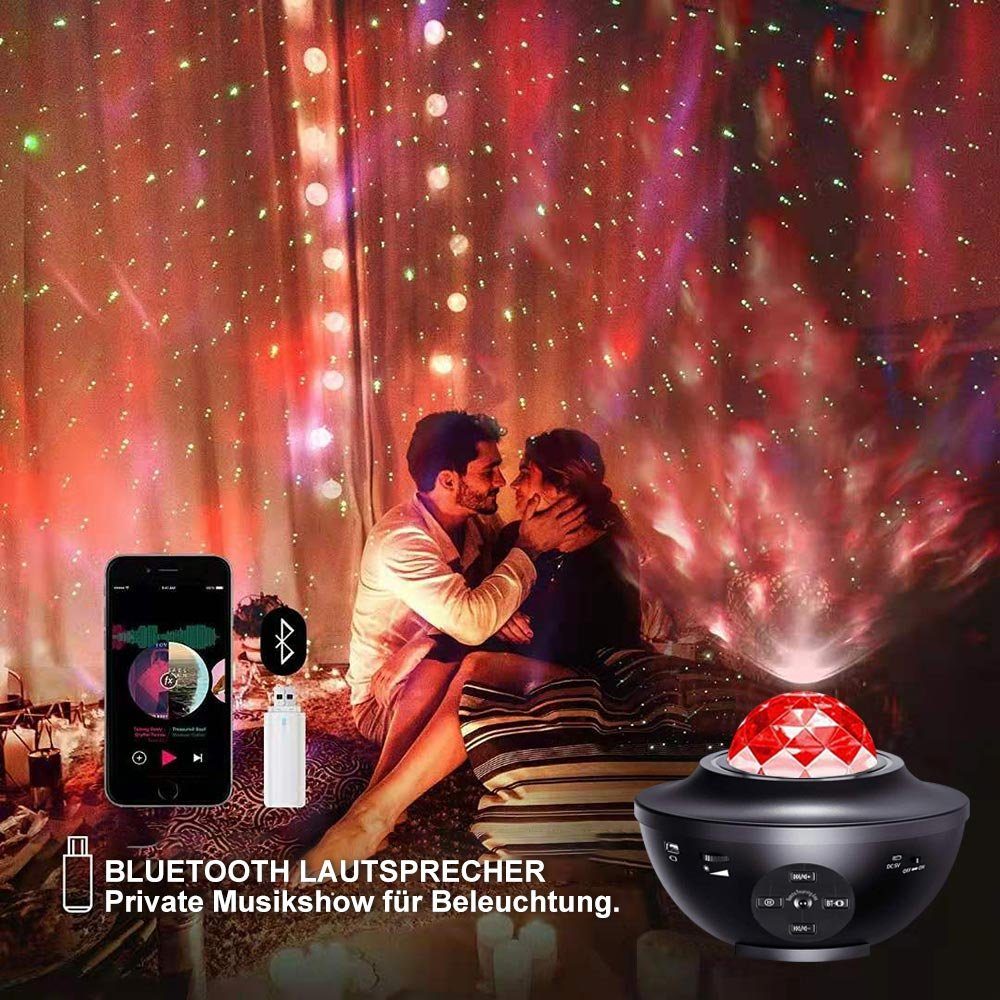 Laybasic LED Sternenhimmel Projektor,Galaxy Sternenhimmelprojektor,21 Lichtmodi LED-Beamer (Lampe Sternenhimmel mit Bluetooth/Musik Lautsprecher/Timer)