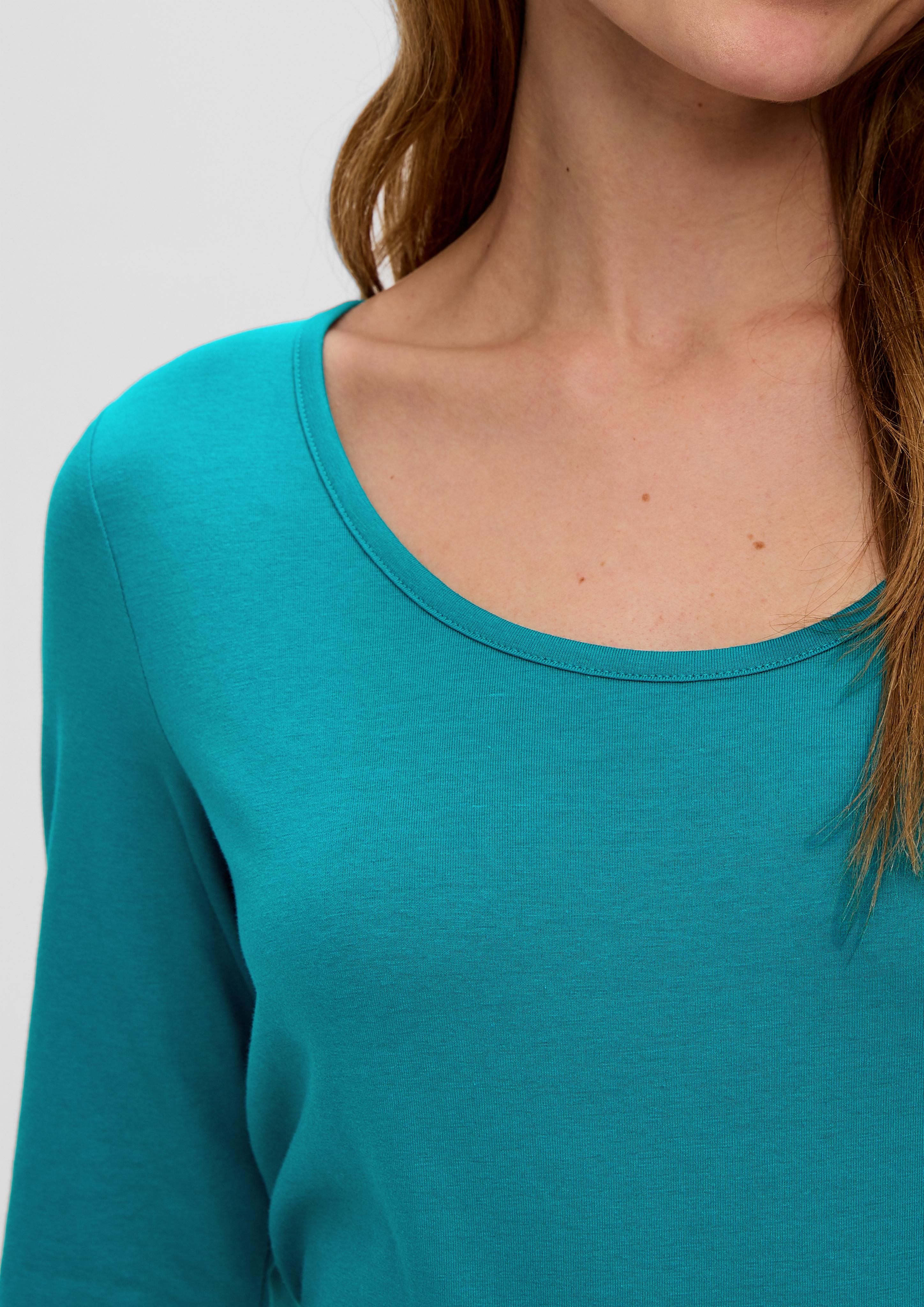 Langarmshirt mit tiefem Rundhalsausschnitt  2141909-6680