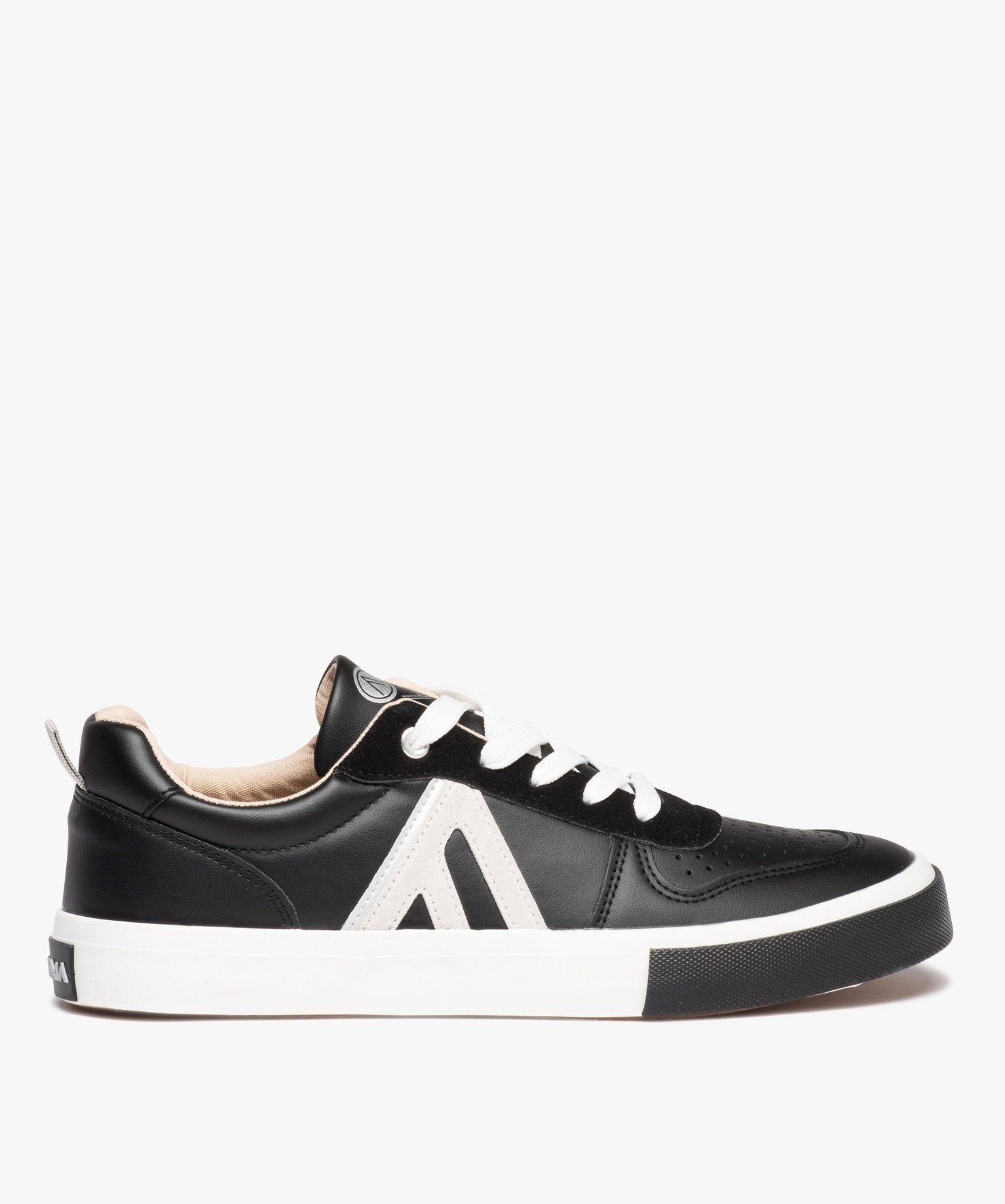 Baskets homme casual bicolore et à lacets - Alma Planète noir | GEMO