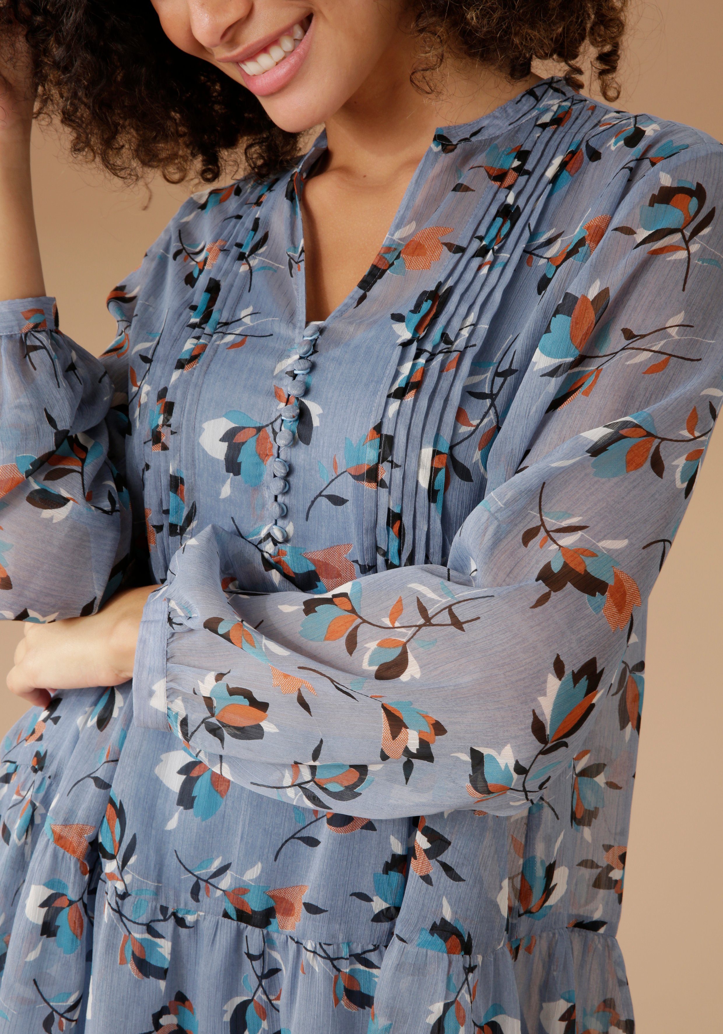 Aniston SELECTED Longbluse mit dekorativer Biesenverzierung