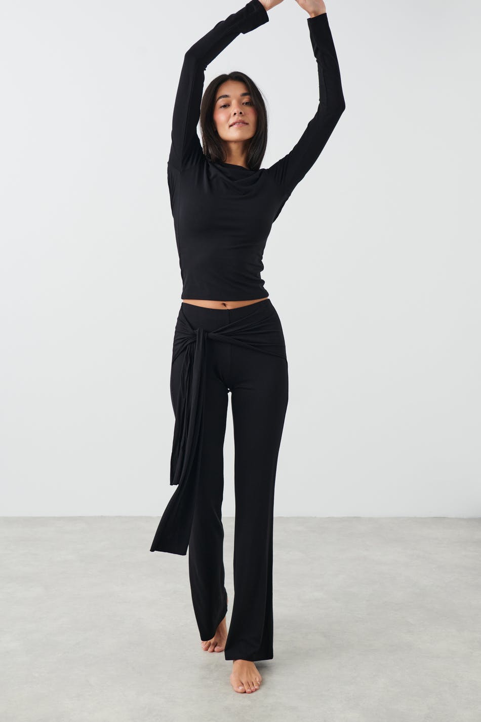 Soft touch tie trousers