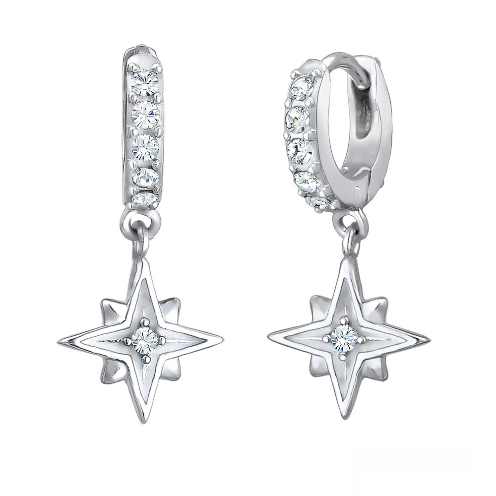 Elli Elli Boucles d'Oreilles Astre Pendre Boucles d'Oreille Femme - (925/1000) Argent  Boucles d'oreilles