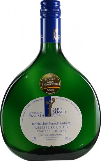 2020 Weißburgunder Spätlese Retzbacher Benediktusberg feinherb - Weingut Gebr. Geiger jun.