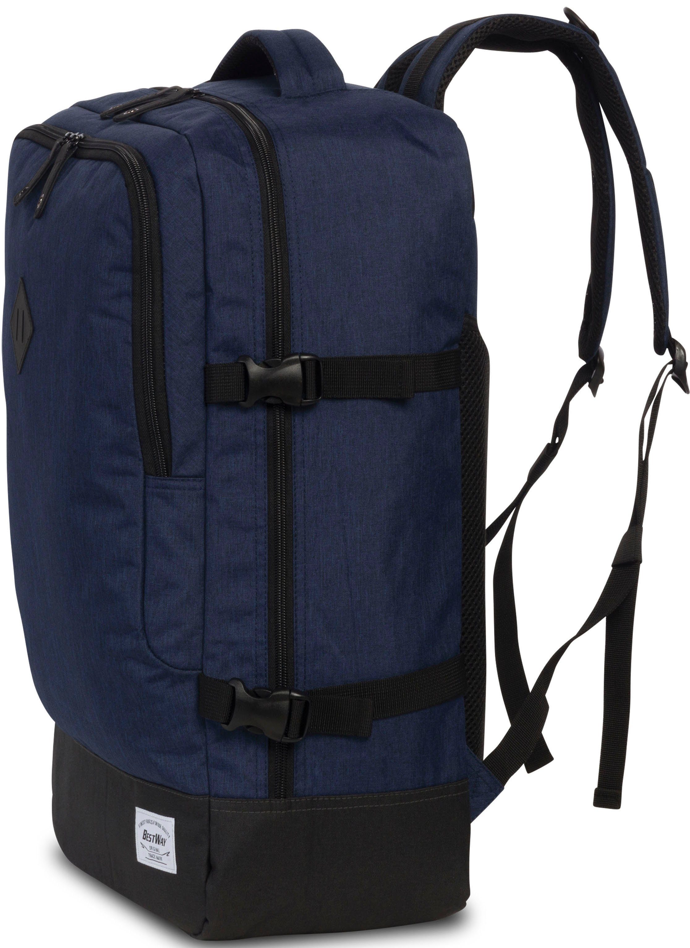 BESTWAY Reiserucksack Cabin Pro Retro, 40 l, marineblau, mit Laptopfach