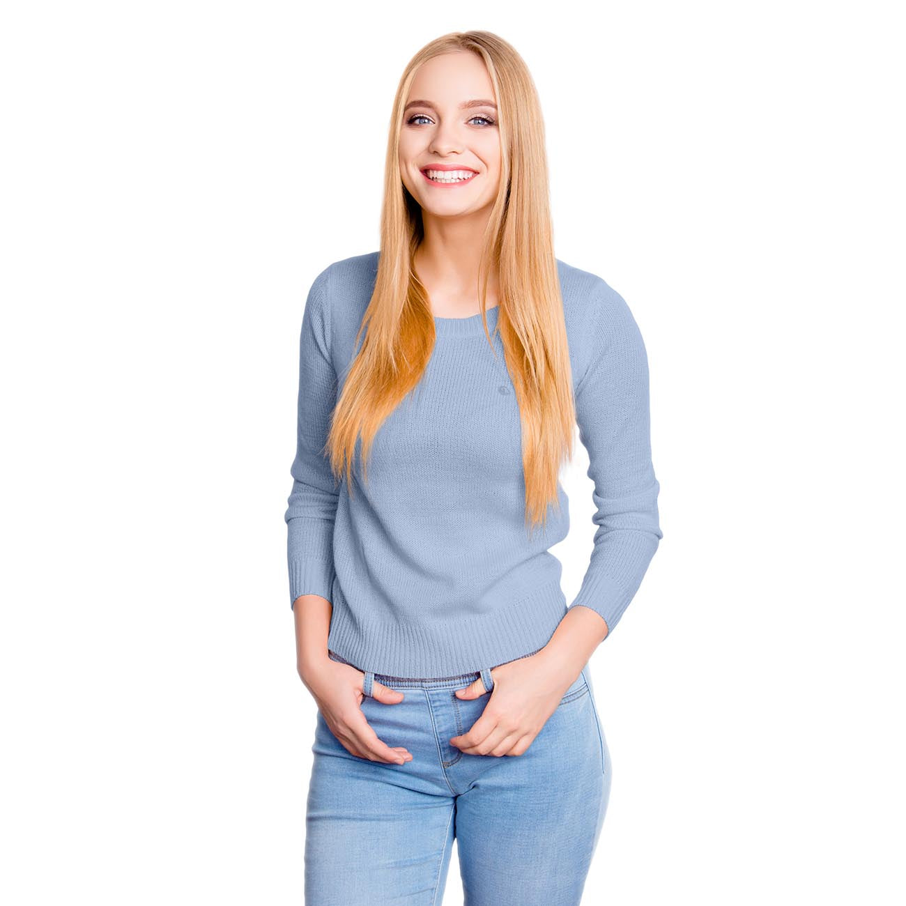 Wollpullover Rundhals Damen