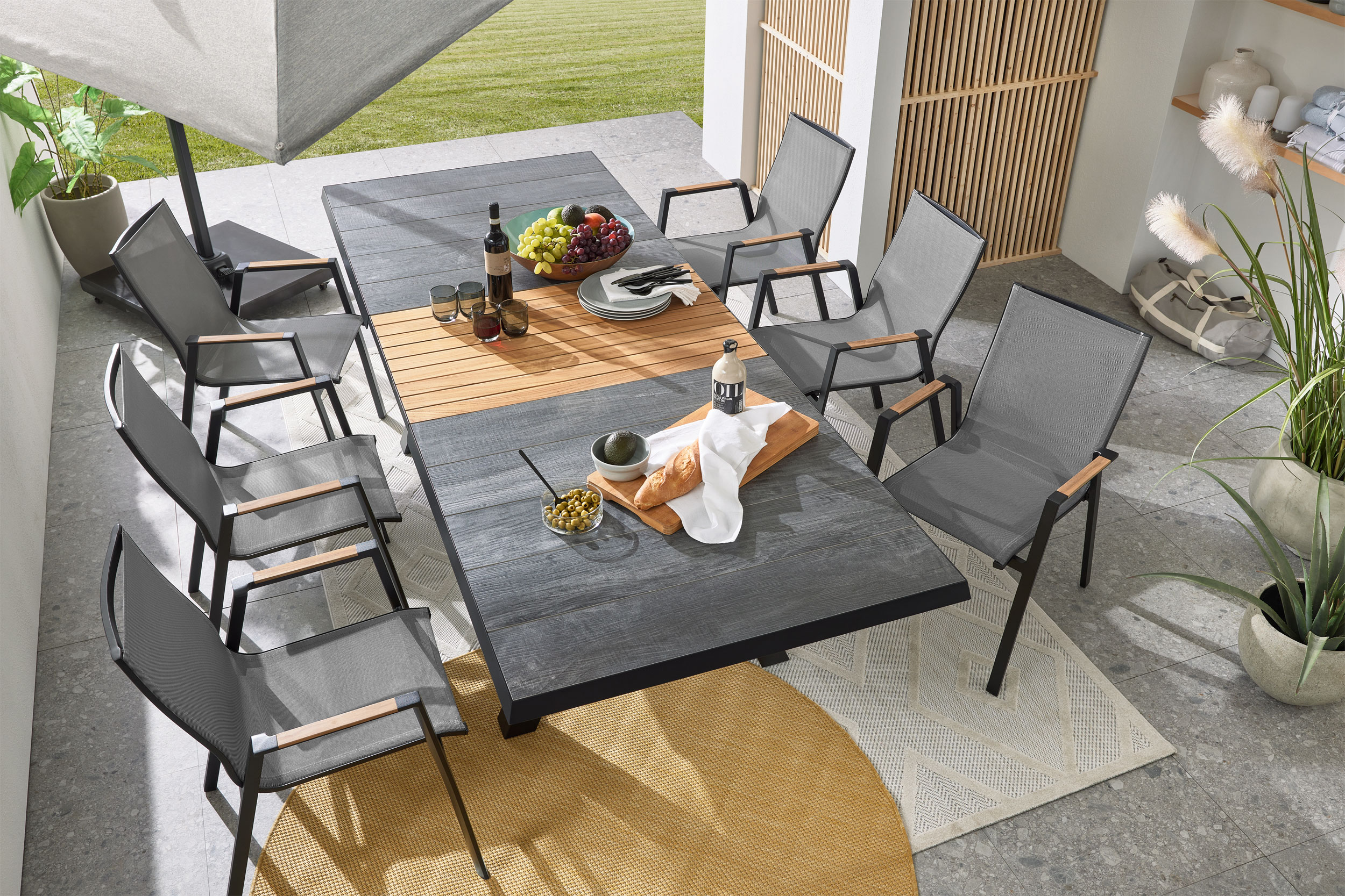 MONDOAusziehtisch Keramik/Teak
