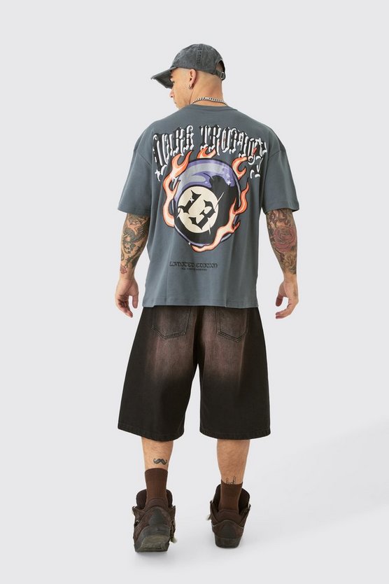 Oversize T-Shirt mit Dark Tropics Print