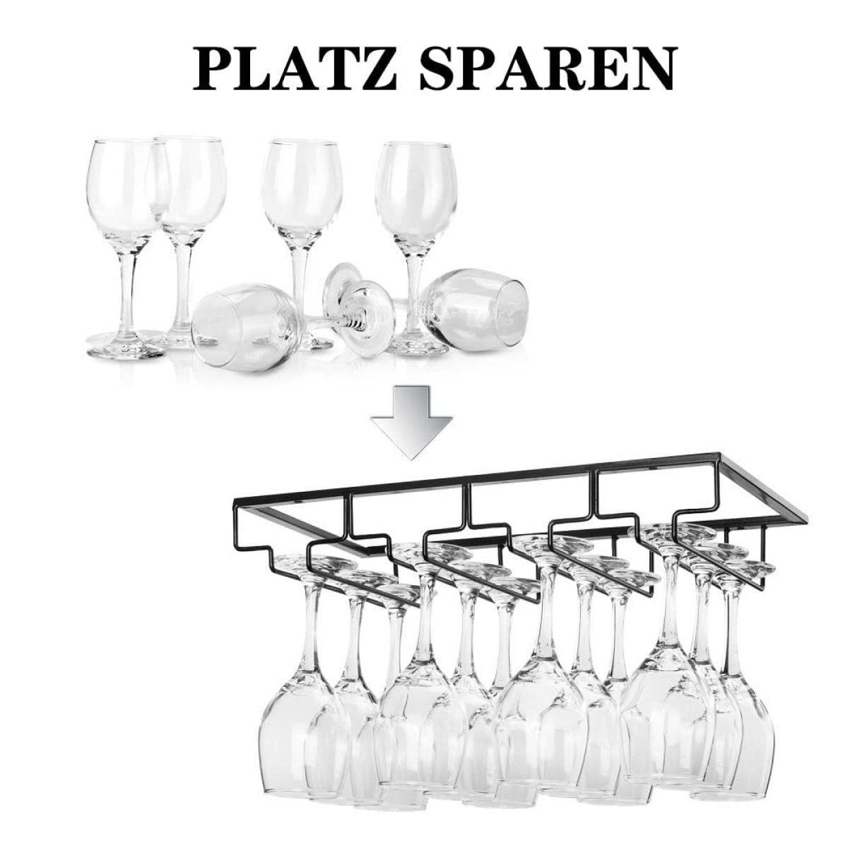 JedBesetzt Gläserhalter Flaschenhalter küche,Gläserhalterung für Weingläser Stielgläser