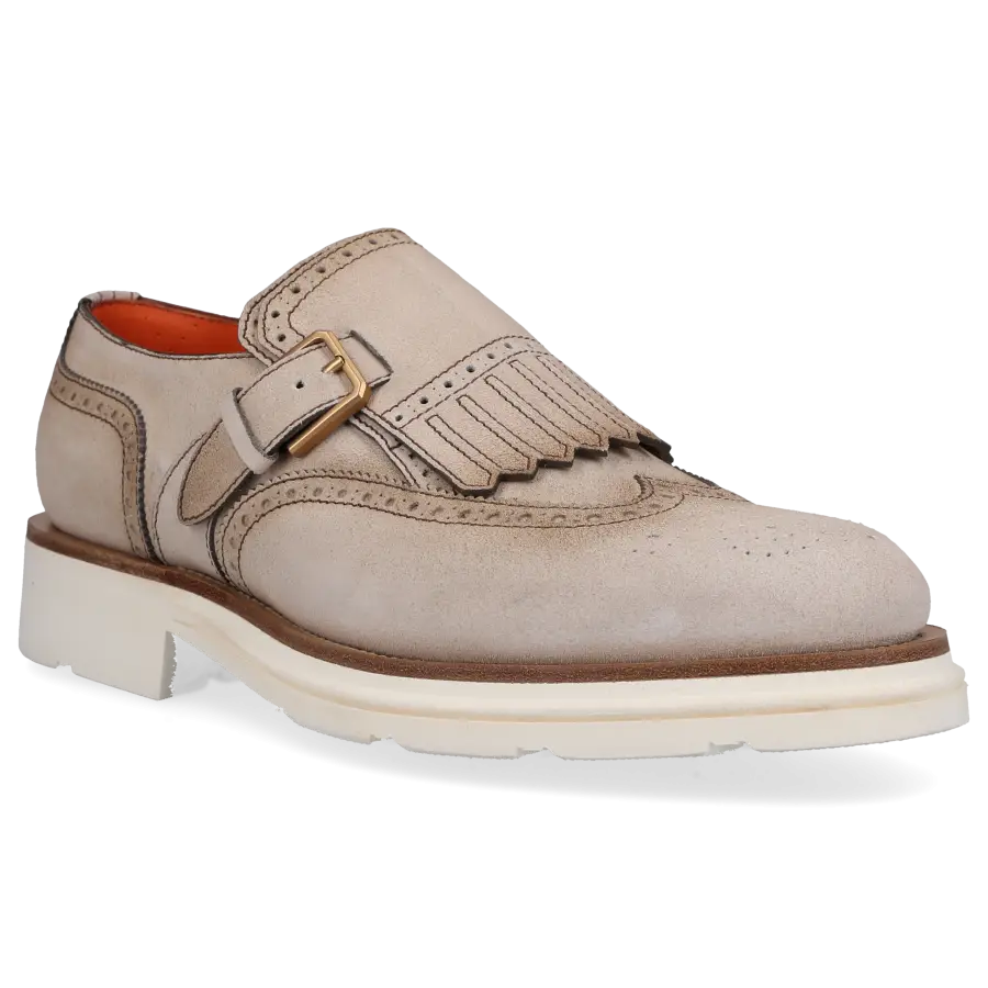 Santoni - Monk Schuhe 17747 Veloursleder - grau