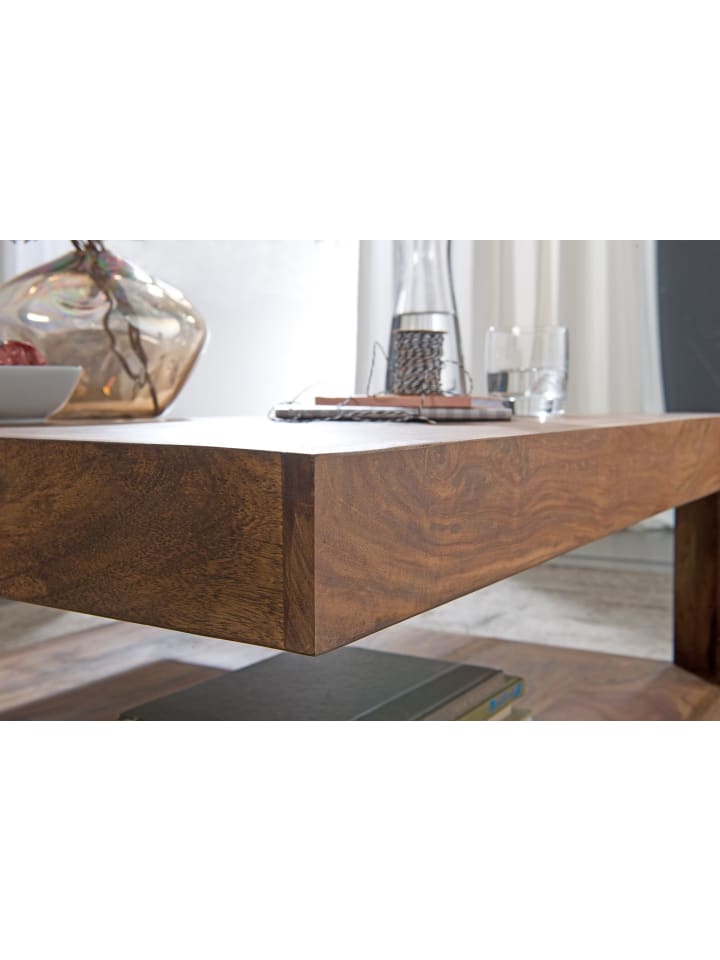 KADIMA DESIGN Couchtisch Massiv-Holz Sheesham 90 cm breit Design Wohnzimmer-Tisch günstig kaufen onesize