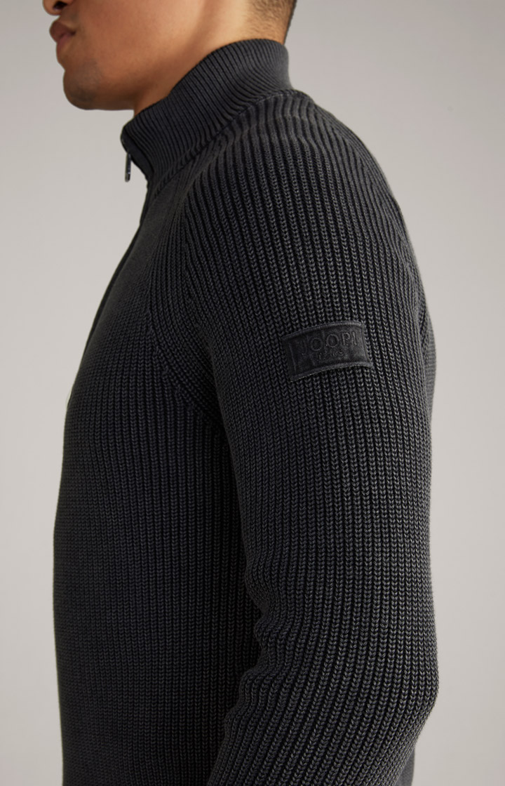 Baumwoll-Pullover Henricus in Schwarz-Grau