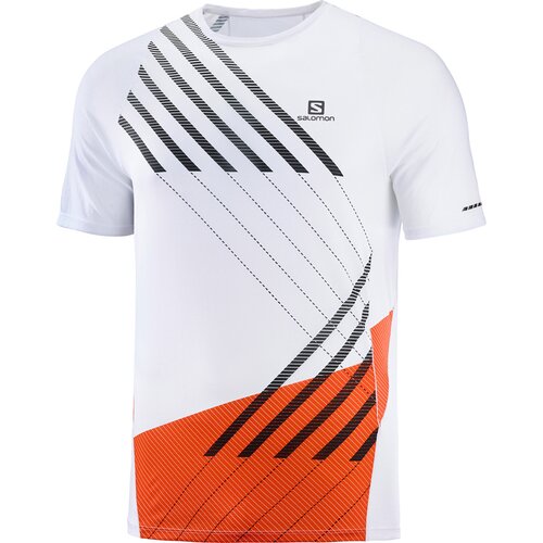 HERREN SENSE AERO SS TEE M WHITE/FIERY RED/BLAC