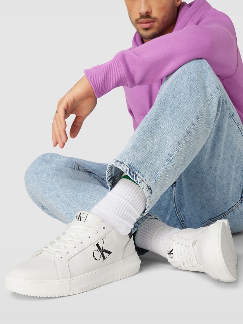 Sneaker mit Logo-Print Modell 'CHUNKY' in weiss