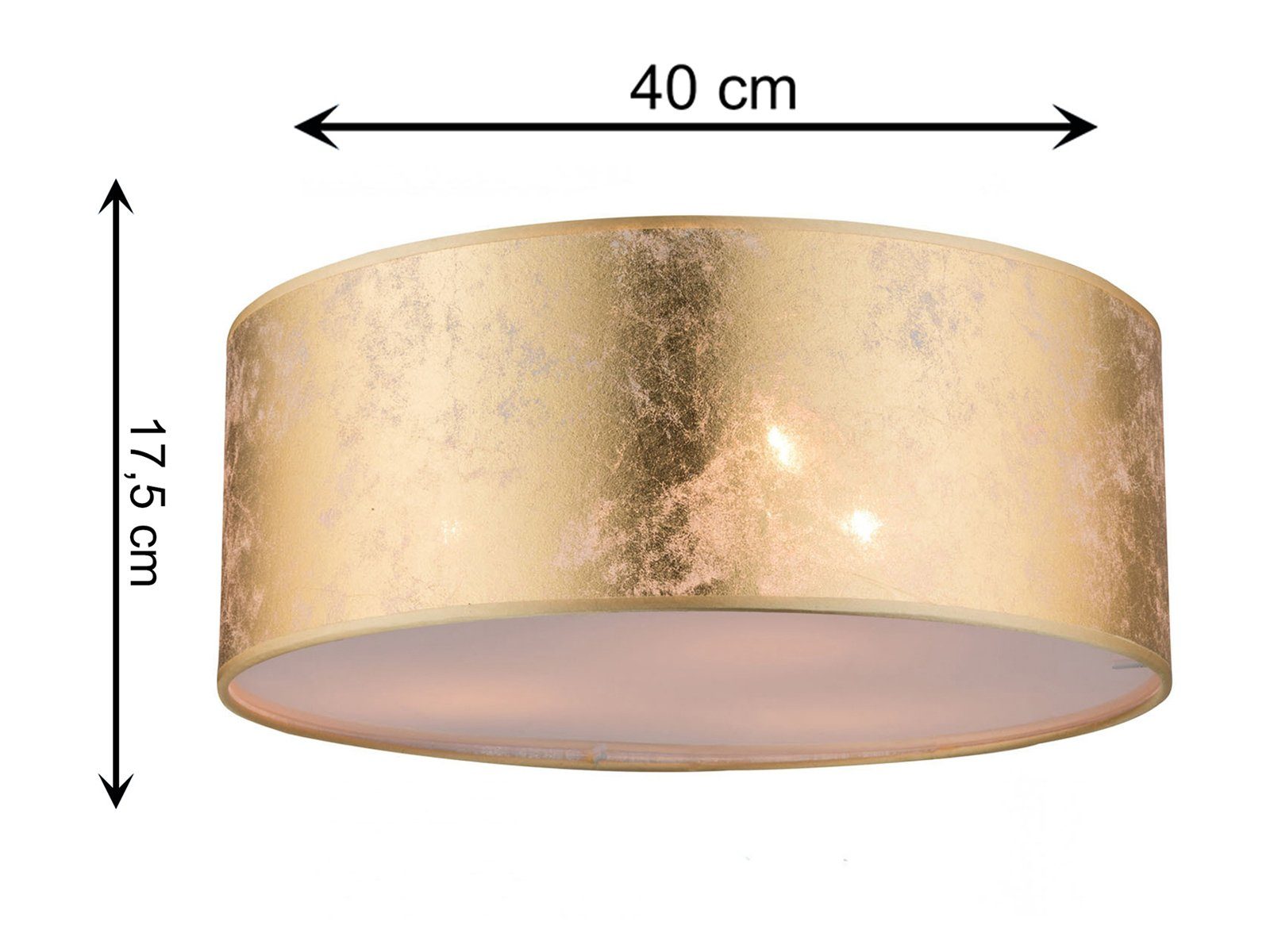 meineWunschleuchte LED Deckenleuchte, LED wechselbar, warmweiß, Designer-lampen Luxuslampe über-n Esstisch & Treppenhaus Gold-en Ø40cm