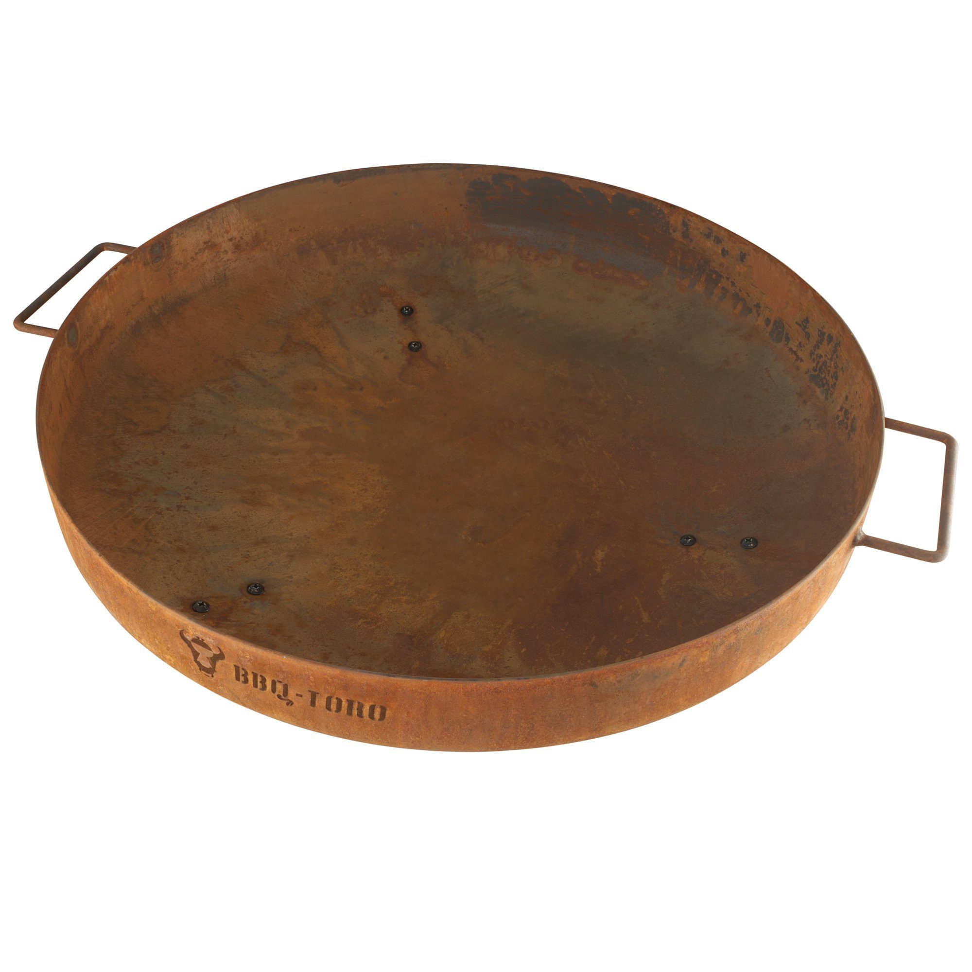 BBQ-Toro Feuerschale Ø 70 cm, Rostoptik, Outdoor Dreibein Feuerstelle für Garten/Terrasse, (4-St), mit Griffen