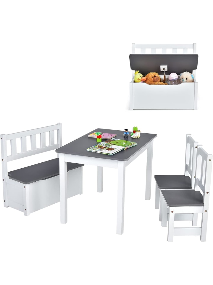 COSTWAY 4 tlg. Set Sitzgruppe in Grau günstig kaufen 70 cm