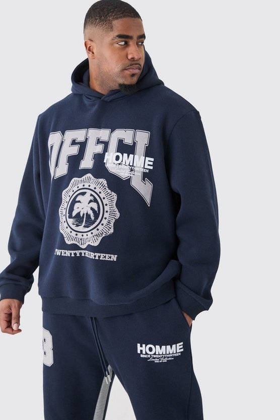 Plus dunkelblauer Homme Official 13 Trainingsanzug mit Kapuze