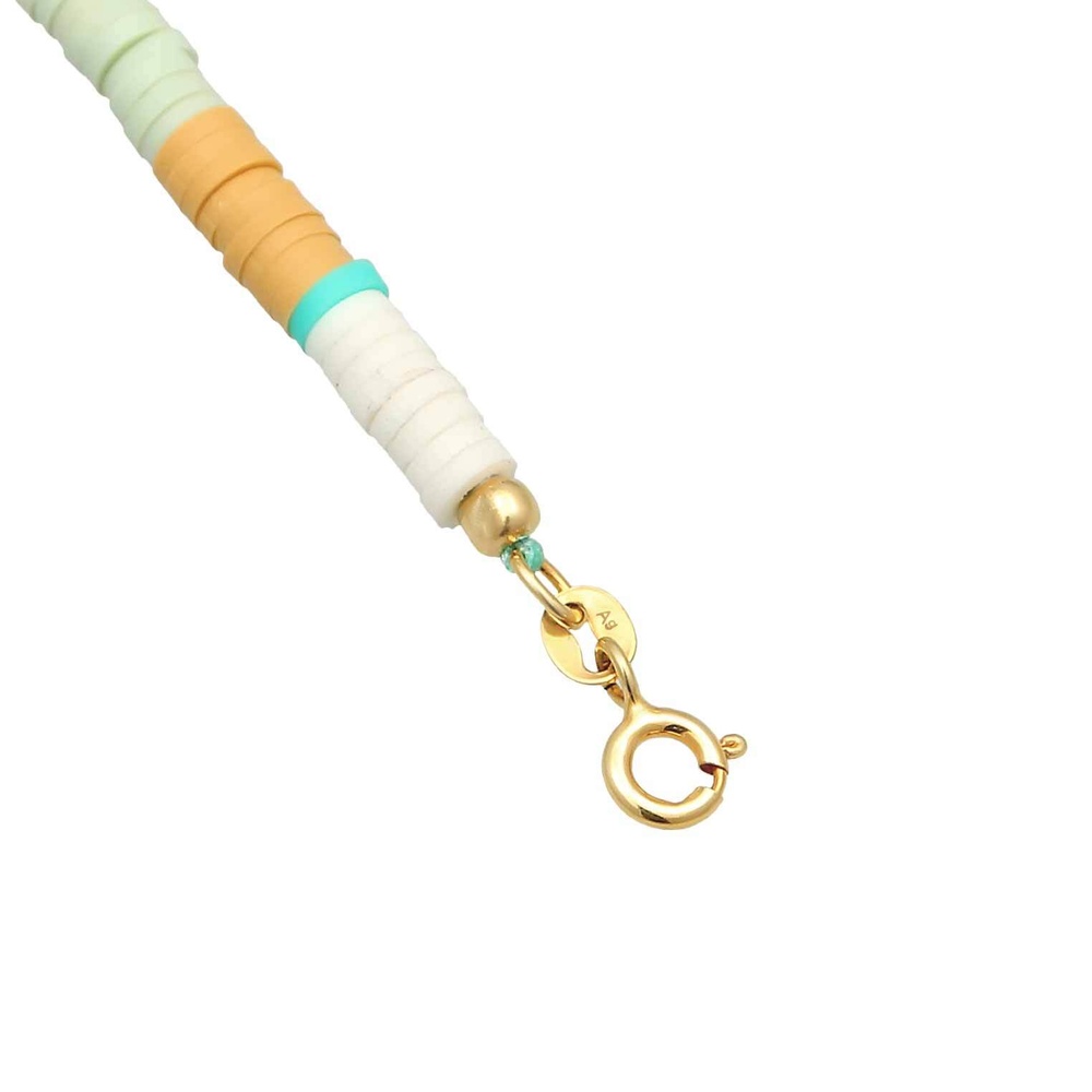 Elli Elli Collier Femmes Surfer Heishi perles coquillage en argent sterling 925 collier