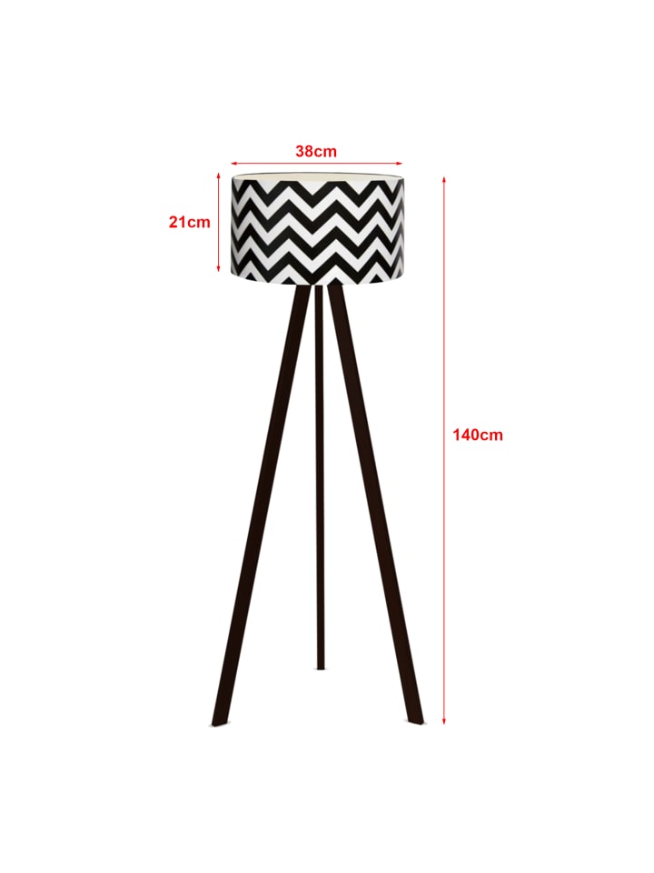 lux.pro Stehleuchte Newport in Schwarz Weiß (H)140cm (D)38cm günstig kaufen onesize