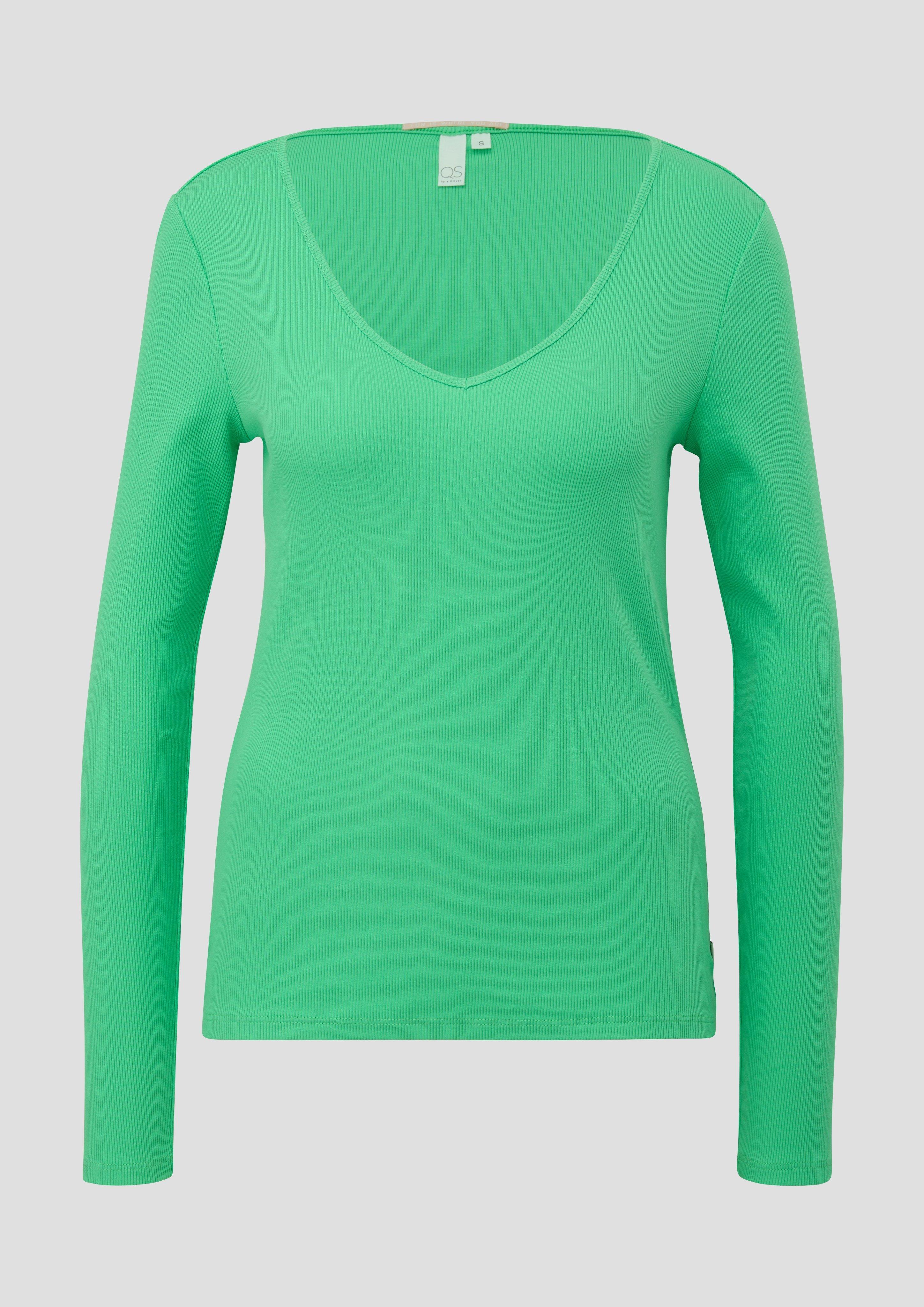 Geripptes Longsleeve aus Baumwollstretch  2138339-7306