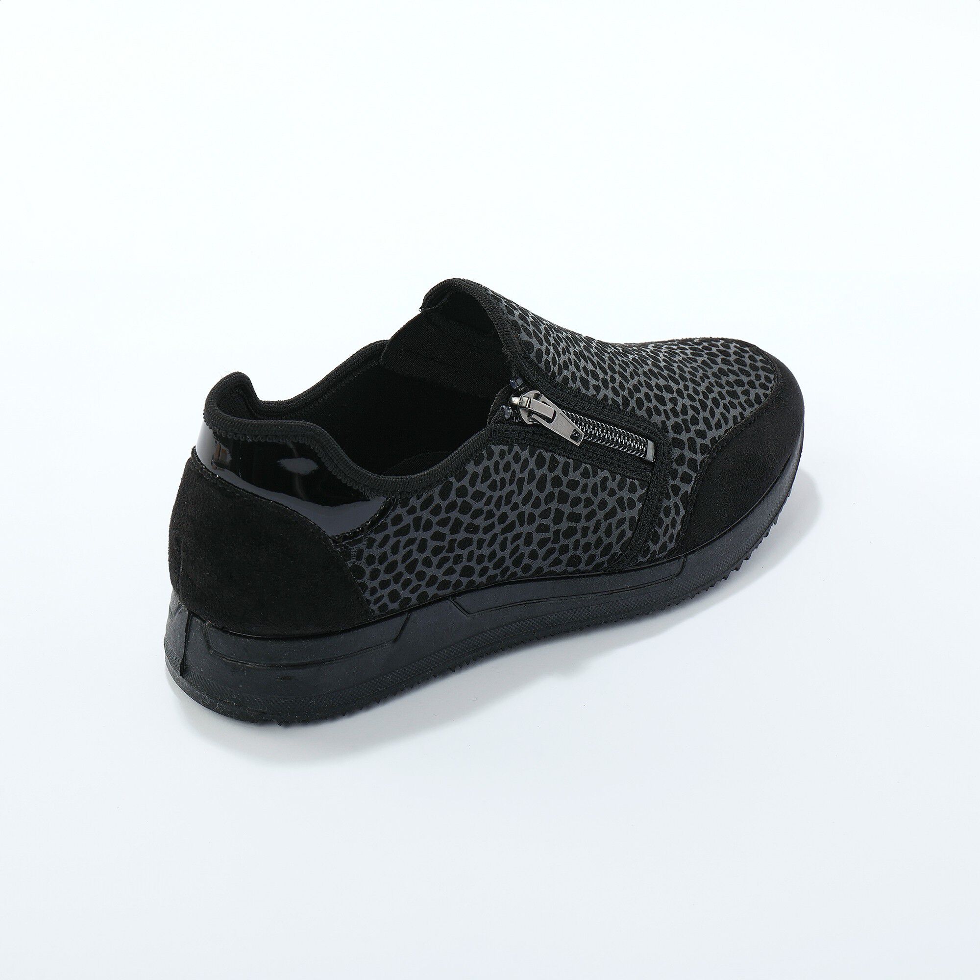 Baskets zippées spécial pieds sensibles en tissu extensible