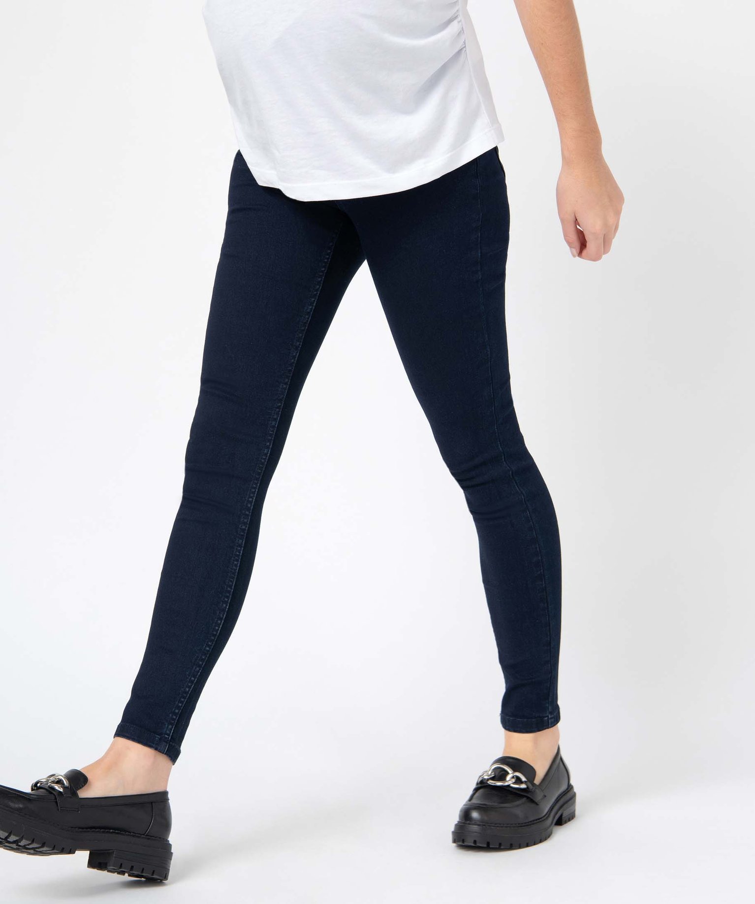 Jean de grossesse coupe Skinny avec bandeau bas noir | GEMO