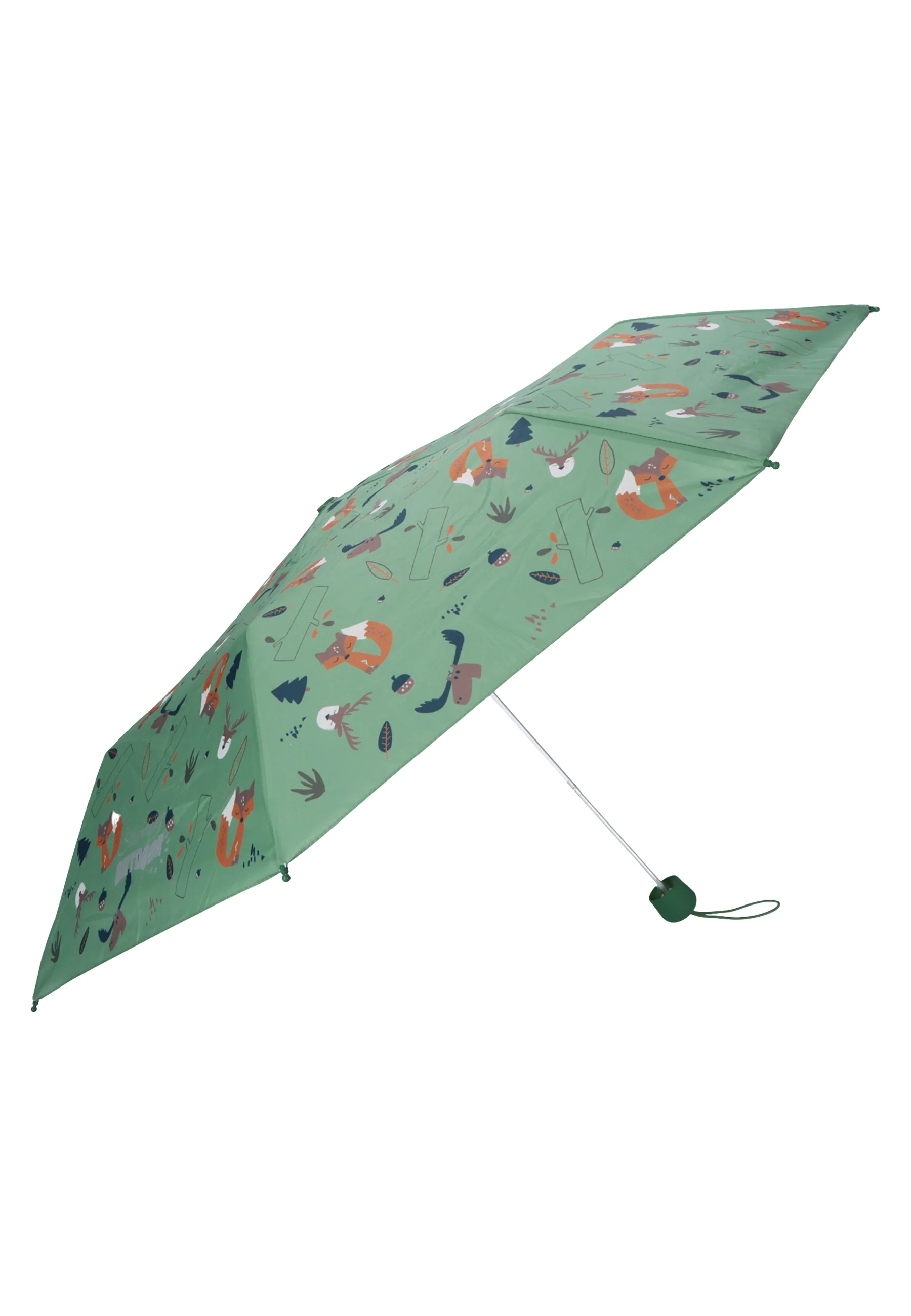 Taschenschirm Waldtiere in Grün
