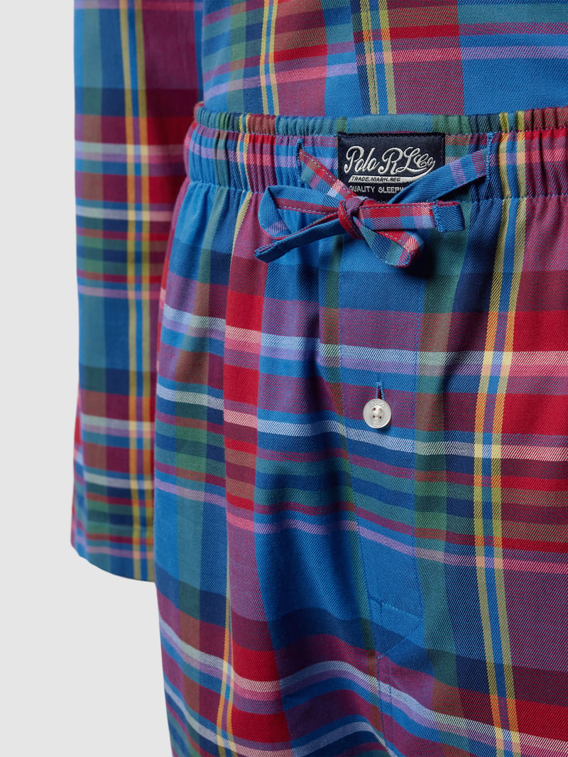 Pyjama mit Tartan-Karo in rot