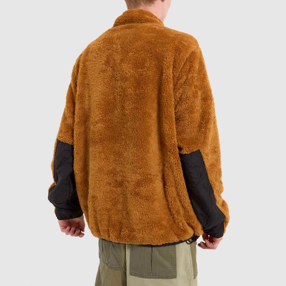 Timberland – Brun fleecejacka med hög lugg