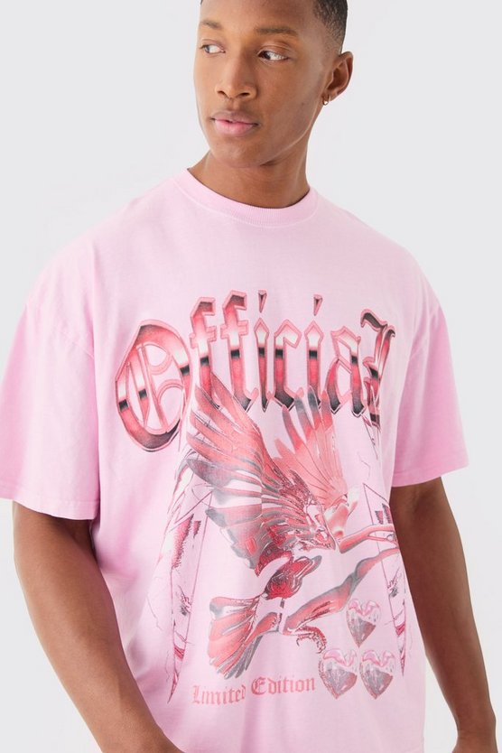 Oversize T-Shirt mit Tauben-Print