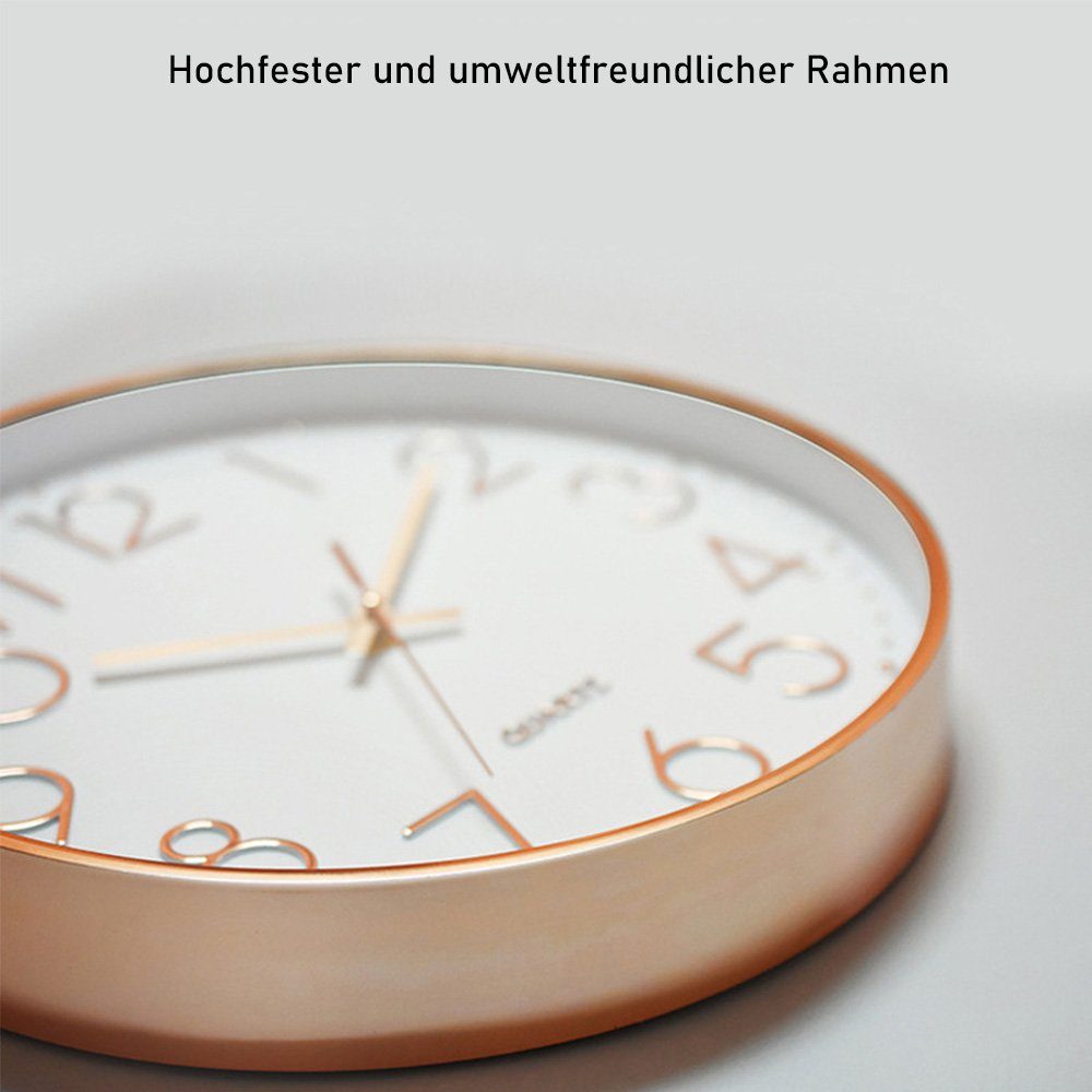 zggzerg Wanduhr 30cm Quartz Lautlos Wanduhr, ohne Ticken Runde dekorative Wanduhr