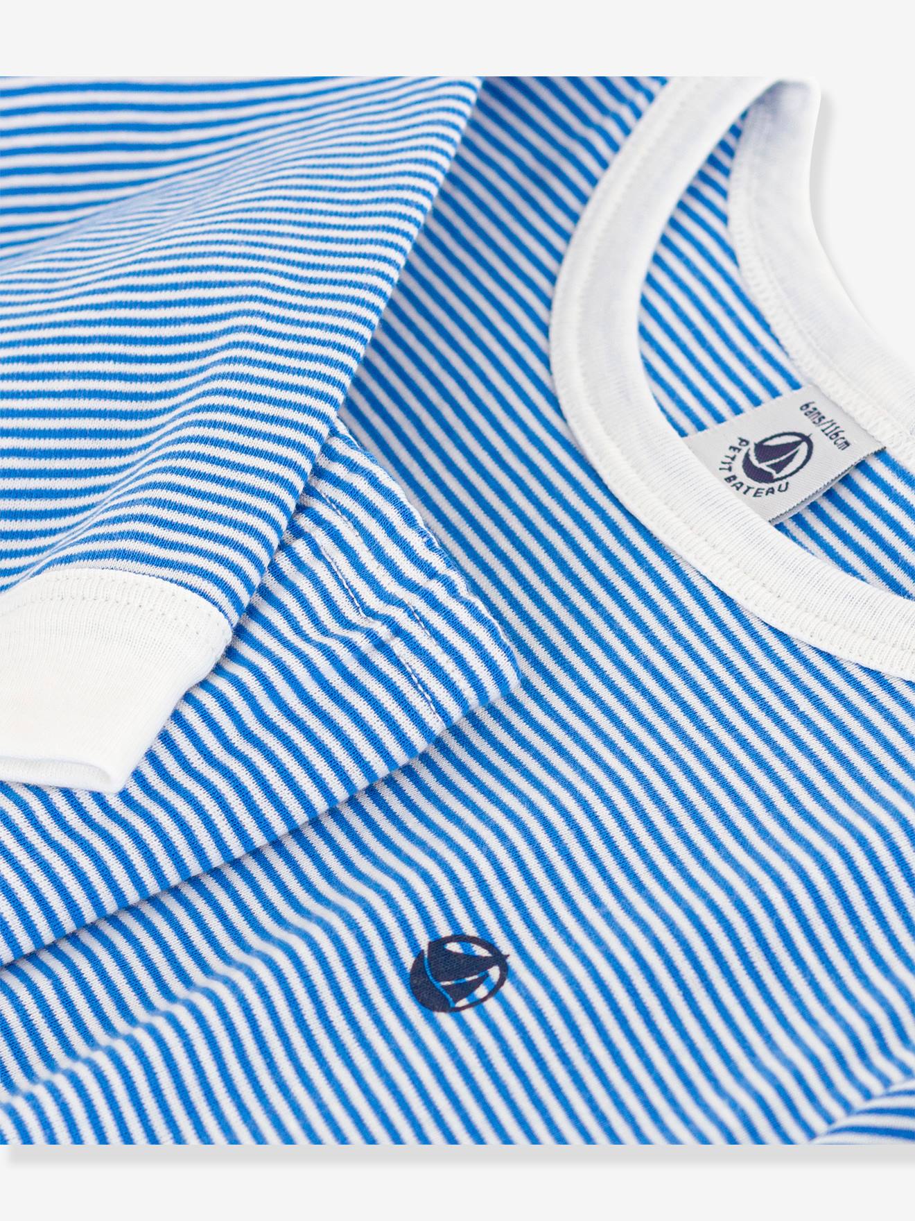 Petit Bateau Geringelter Kinder Schlafanzug PETIT BATEAU - blau