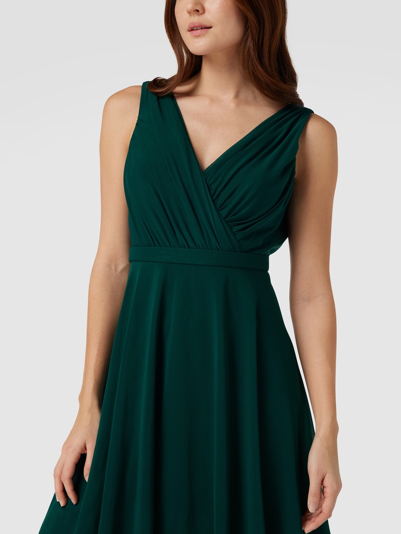 Cocktailkleid in Wickel-Optik in smaragdgrün