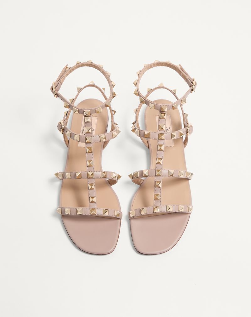 Rockstud lav sandal i kalveskind med stropper