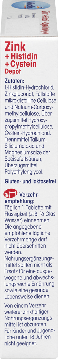Zink + Histidin + Cystein Depot, Tabletten 40 St., 19 g