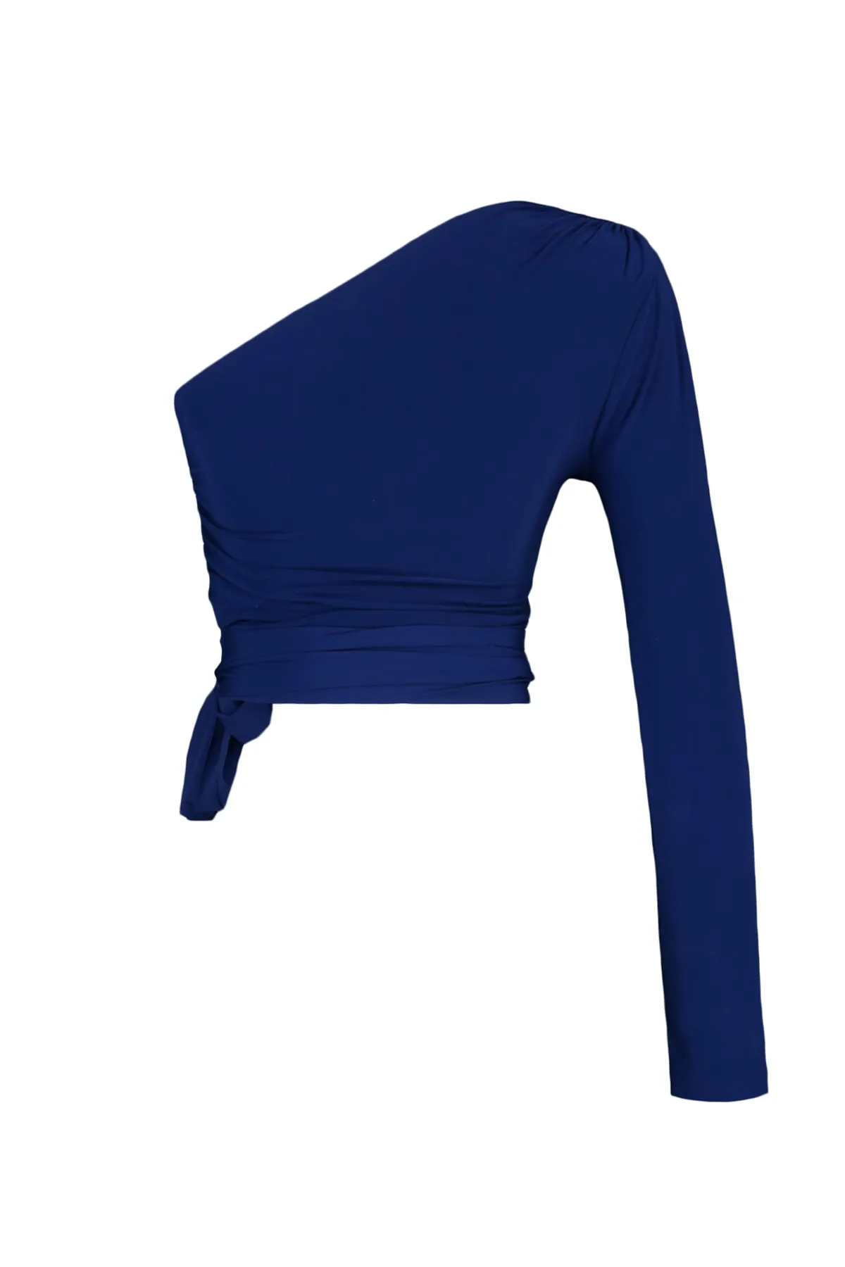 Trendyol Collection  Saks Slim Tie Detaillierte Single Sleeve Crop Stretchy Strickbluse TWOAW23BZ00094