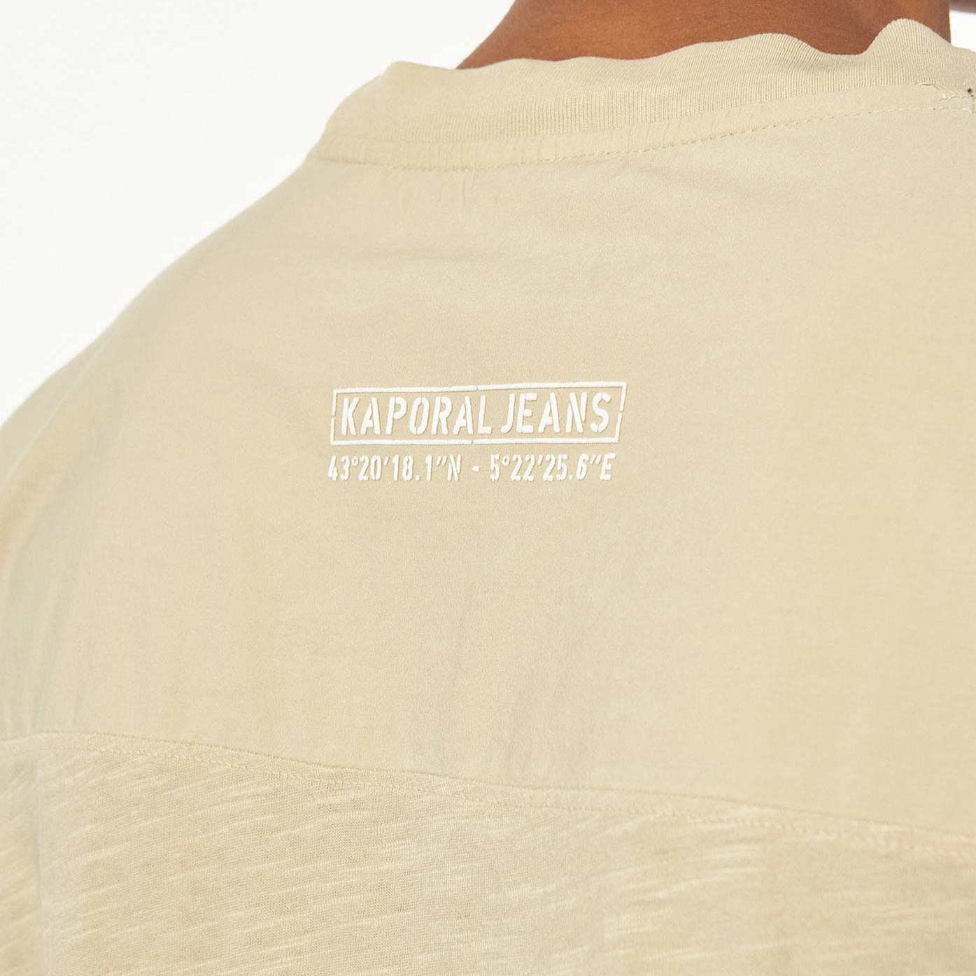 MOSHI  T-shirt bi matière beige chiné Homme en 100% coton bio