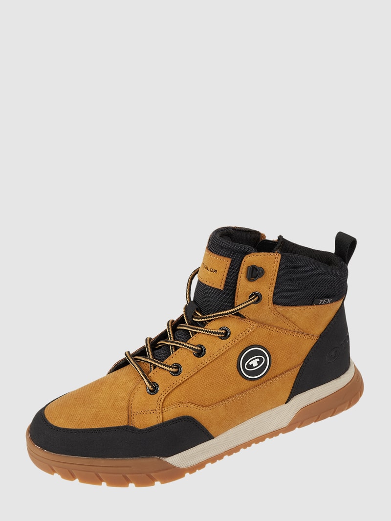 Boots aus Synthetik und Textil in camel