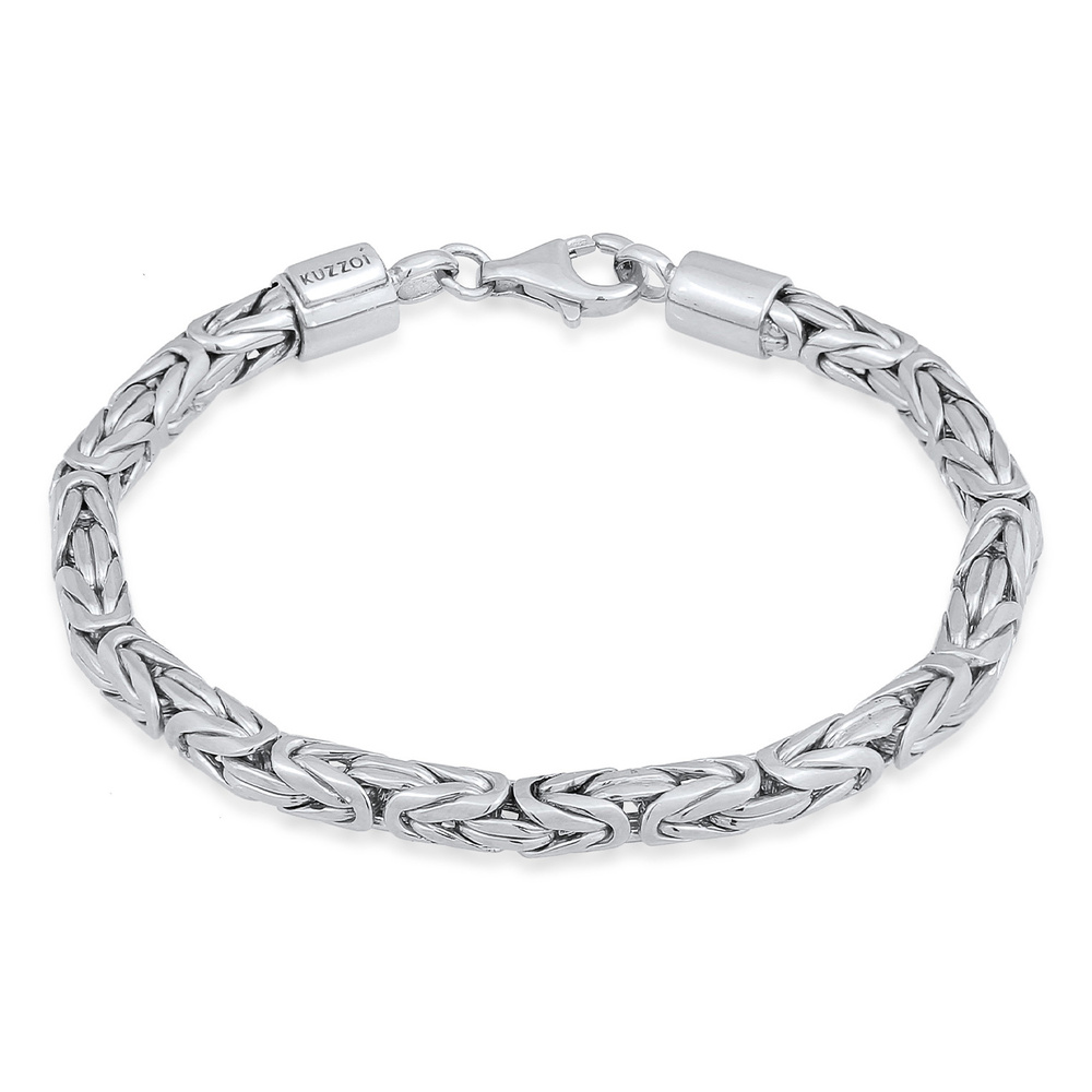 KUZZOI KUZZOI Bracelet Hommes Rond maillons tendance en argent sterling 925 Bracelet